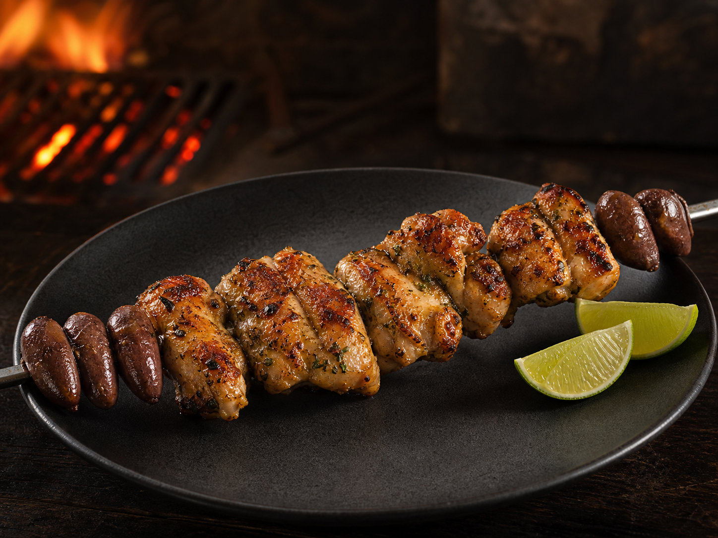 Corte de carne Corações de Frango & Muslo al Limón en Bossa Grill